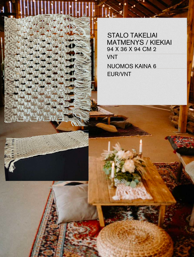 Macrame stalo takeliai