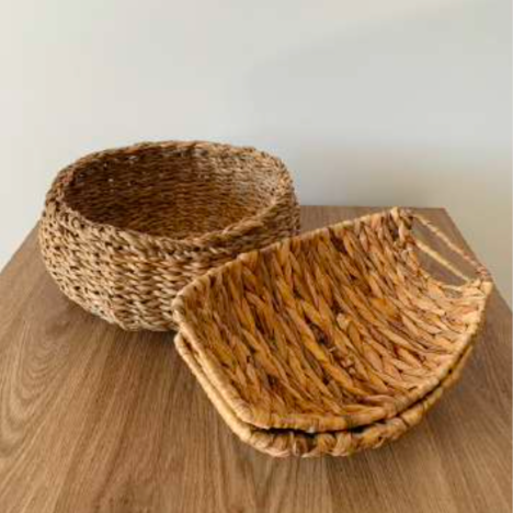 Boho stiliaus pinti krepšiai / dėžės